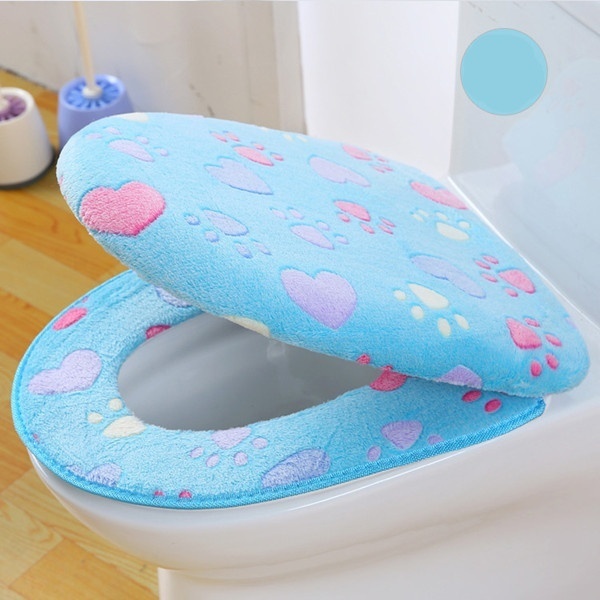 Toilet Seat Covers Thick Coral velvet luxury toilet Set soft Warm One Twopiece Case Waterproof Bathroom WC 220924