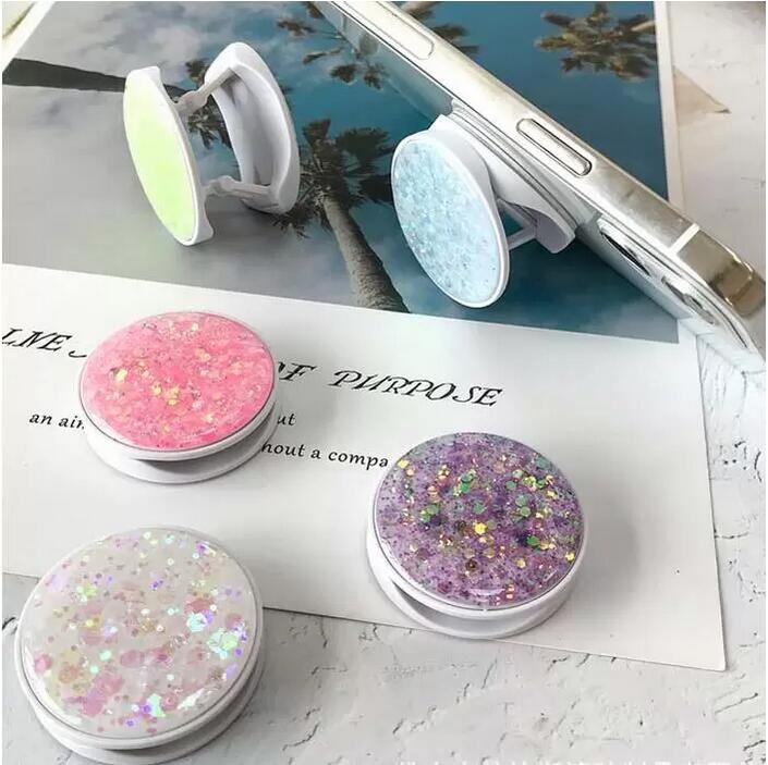 Voor iPhone XR XR XS Samsung mobiele telefoon houder auto montage tablets houders glitter bling grip stand sockets