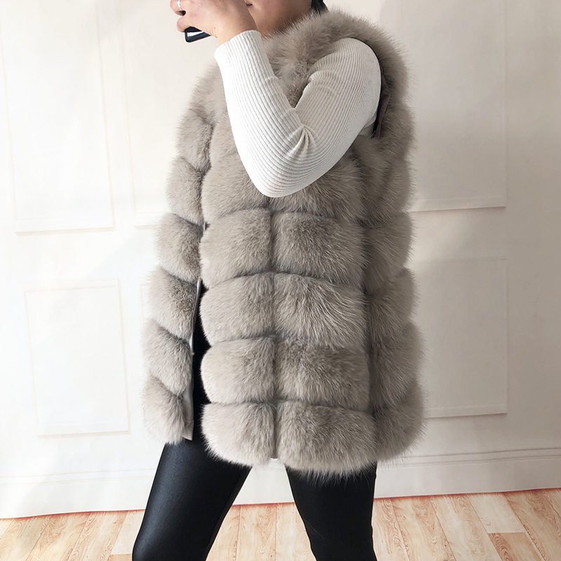 Women s Fur Faux Natural Real Vest Jacket Waistcoat Short sleeveles woman winter warm Coat Coats 220926