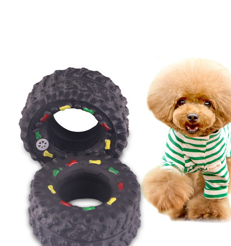 Grappige Piepende Pieper Rubber hond band Speelgoed Geluiden Band Vorm Hond Speelgoed Puppy Kat interactieve hond speelgoed kauwt 8cm DH0004