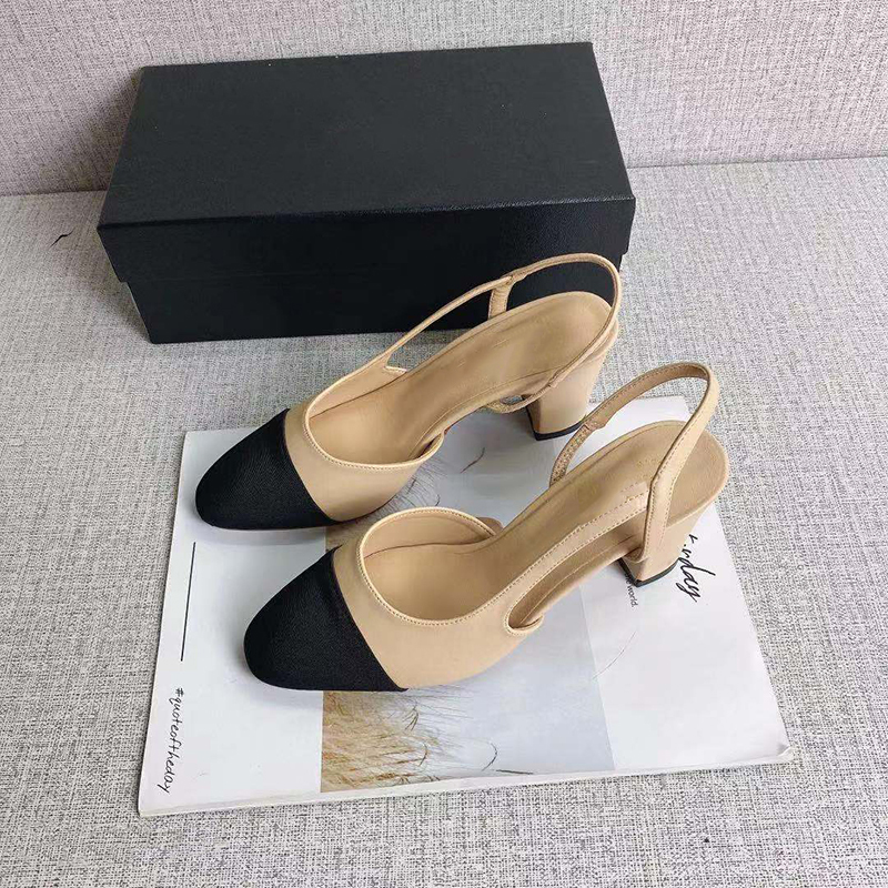 Sandali con cinturino alla caviglia firmati classici Décolleté con tacco grosso Décolleté con fibbia Estate Scarpe eleganti da festa di lusso Sandali con tacco alto EU41