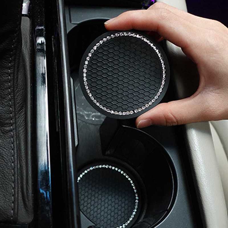 Nuevo automóvil Universal Diamond Honey Coster Water Coaster Creative Lindo Mat de almacenamiento CAR Anti-Skid Pad Interior acolchado