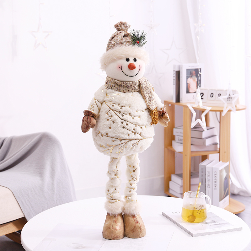 Christmas Toy Supplies Big Size Dolls Retractable Alpaca Elk Toys Xmas Figurines Gift for Kid Red Tree Ornament 220924