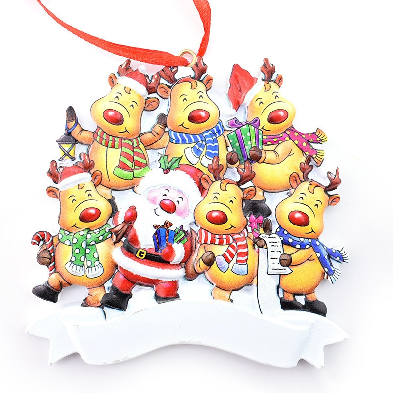 Decorações de Natal Papai Noel Elk Pingententes Diy Resina Christmas Tree Pingente Party Home Gifts for Family Friends by Air A12