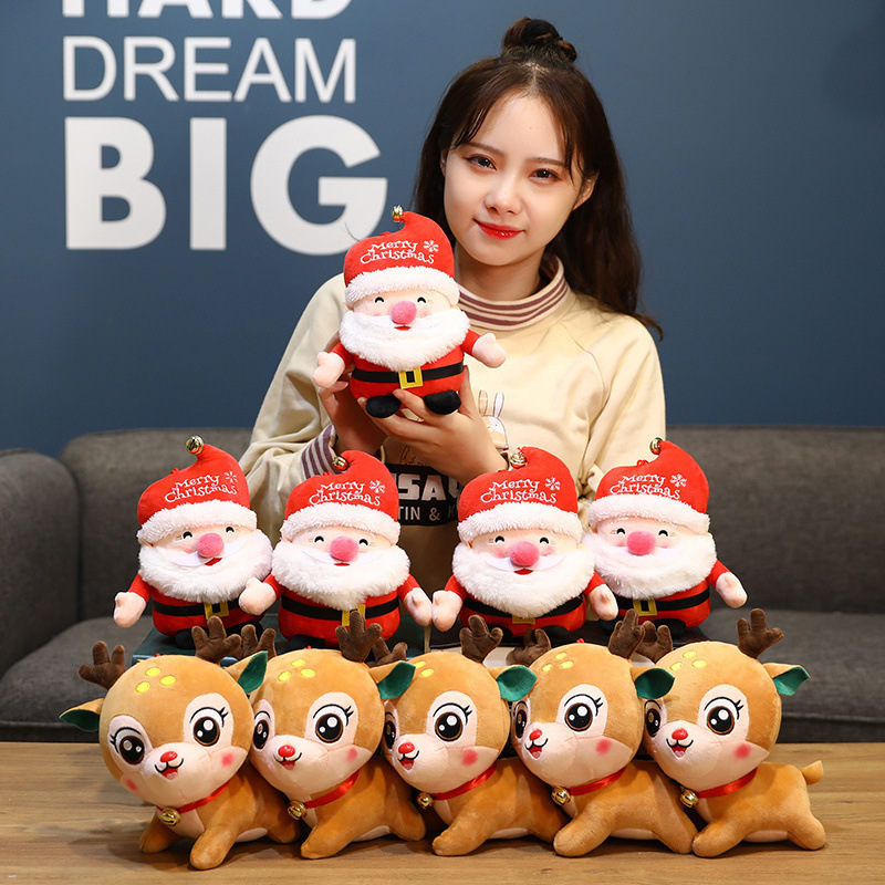 F suprimentos de brinquedos de Natal 2050cm desenho animado Papai Noel Plexhop Pilled Elk Animal Pillow Dolls Kawaii Presentes pendentes para crianças Decoração de aniversário 220924