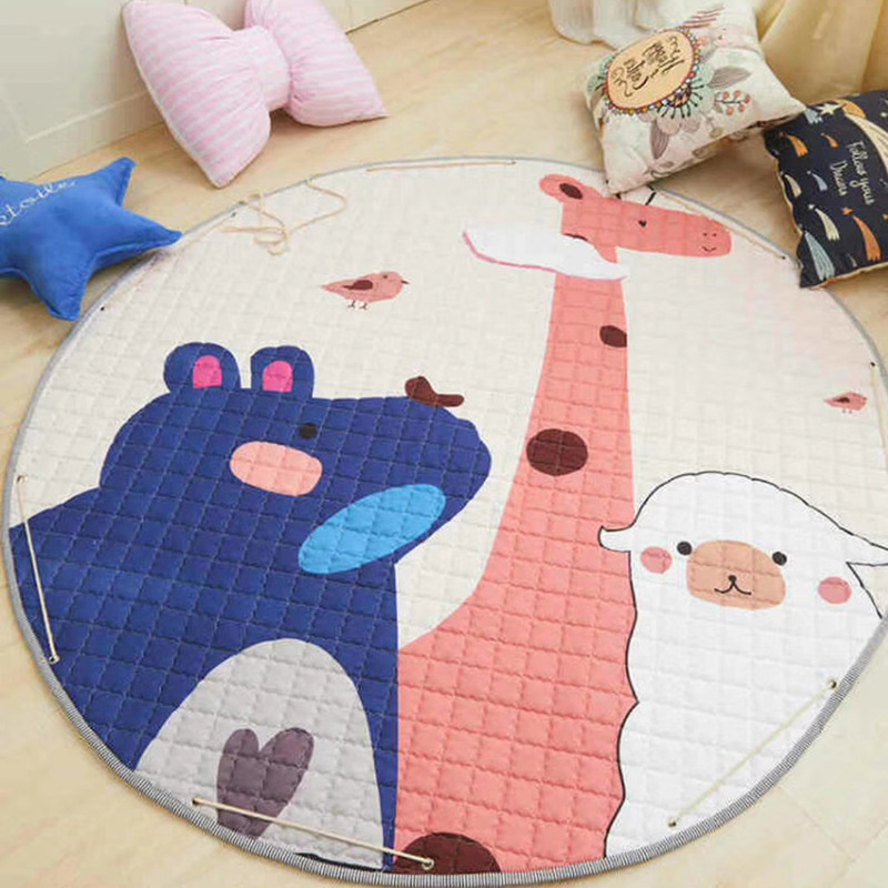 Decken Pucken 1-40 Hochwertige Fuchs/Bär/Einhorn Tiere Muster Baby Spielmatten Kind Krabbeldecke Spielzeug Aufbewahrungstasche Kinderzimmer Dekoration 220927