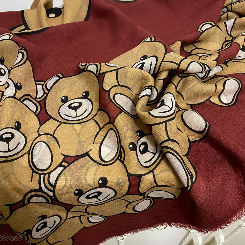 Donne Scarpe quadrate Materiale in cashmere sottile e morbido vino orso rosso colore di colore 130 cm 130cm4116722