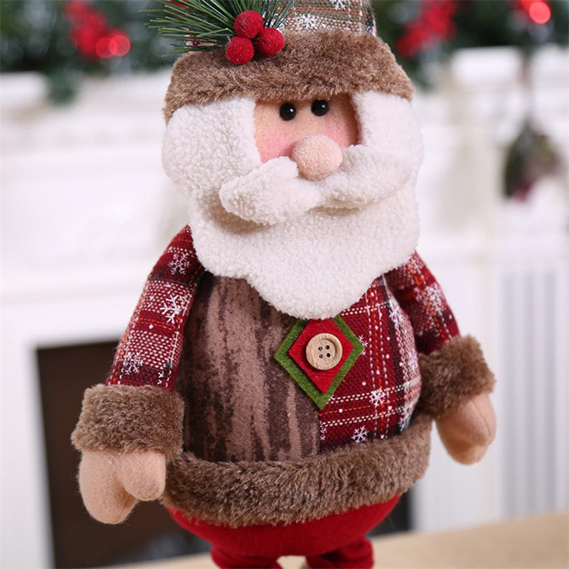 Świąteczne materiały zabawek renifer Snowman Santa Claus stojący Dekoracja lalki Rok 2023 Ozdoba Merry Christma Dolls Decor Navidad 220924