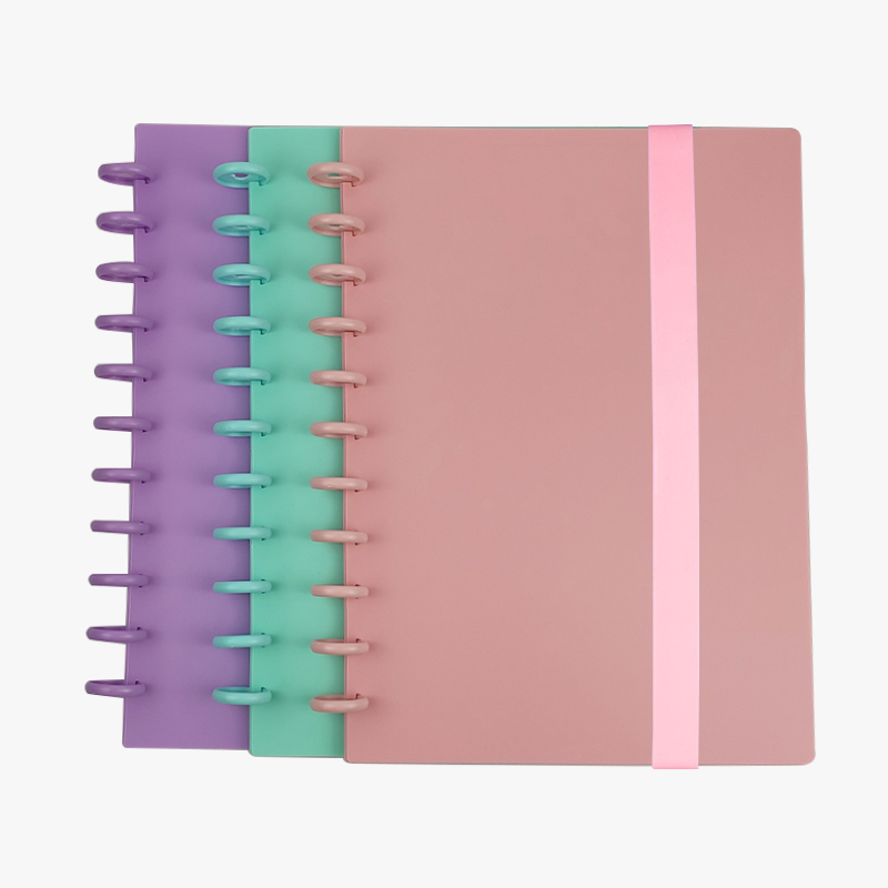 Bloc-notes A4 DIY Champignon Trou Couleur Feuilles mobiles Cahier Couverture Disques Reliure Anneau Élastique Sangle Horaires Planificateur Binder Accessoire 220927