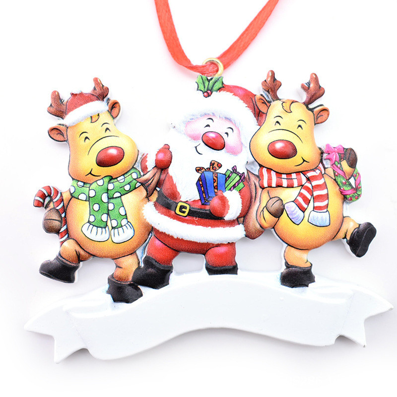 Christmas Decorations Santa Claus Elk Pendants DIY Resin Christmas Tree Pendant Home Party Gifts For Family Friends By Air A12