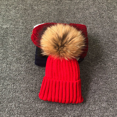 BeanieSkull Caps Wide Brim Hats Bucket Winter Brand Female Fur Pom Poms hat For Women Girl s Knitted Beanies Cap Thick 220927