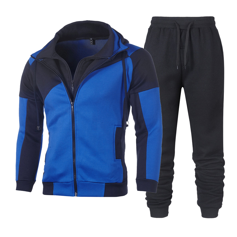 Men s Tracksuits Fall Winter Sport Coat Long Sleeved Jacket and Tracksuit Pants Casual Zipper Design Suit Outdoor Jogging 220926