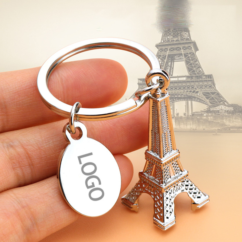 Porte-clés tour Eiffel en métal, cadeau créatif, accessoires de mode, LOGO personnalisé