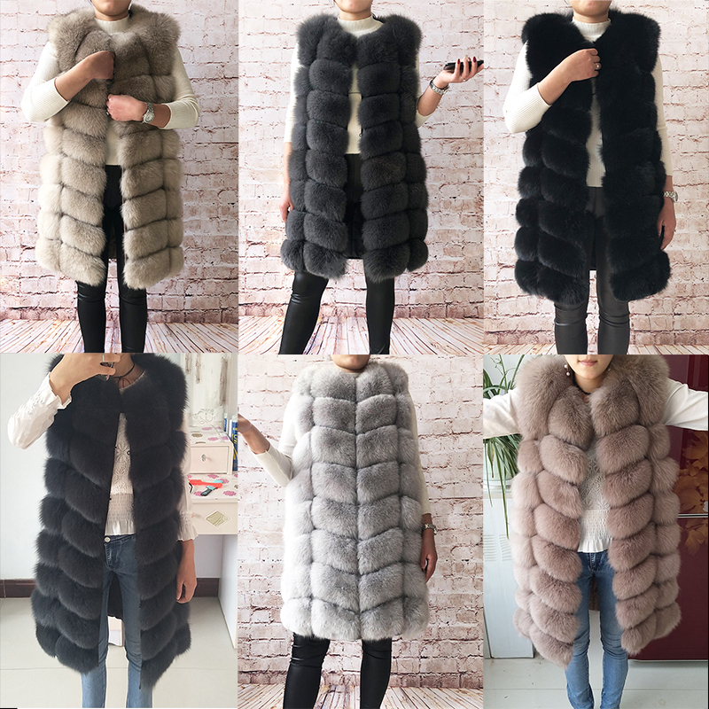 Women's Fur Faux Natural Real Vest Coat For Jacket female coats Waistcoat long s 220927