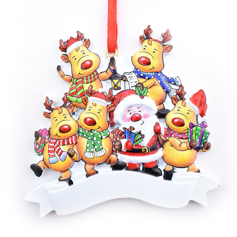 Christmas Decorations Santa Claus Elk Pendants DIY Resin Christmas Tree Pendant Home Party Gifts For Family Friends By Air A12