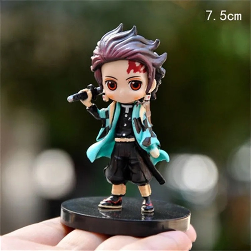 Anime Manga 1/Figure Demon Slayer Q Posket Kimetsu No Yaiba Doll Tanjiro Nezuko Zenitsu Kawaii model PVC Toy desktop decoration 220924