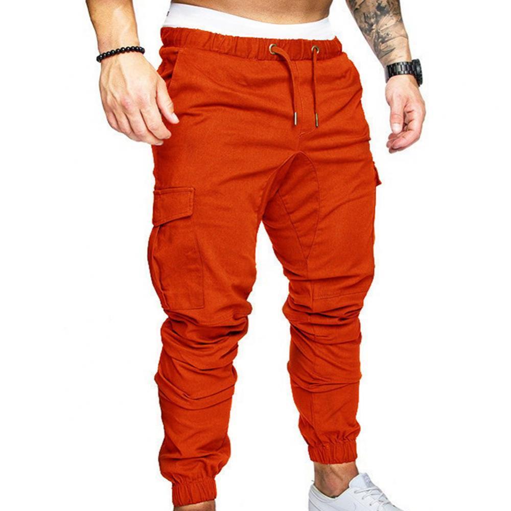 Mens Pants Drop Fashion Men Jogger Casual Solid Color Pockets Waist Drawstring Ankle Tied Skinny Cargo Size XS4XL 220927