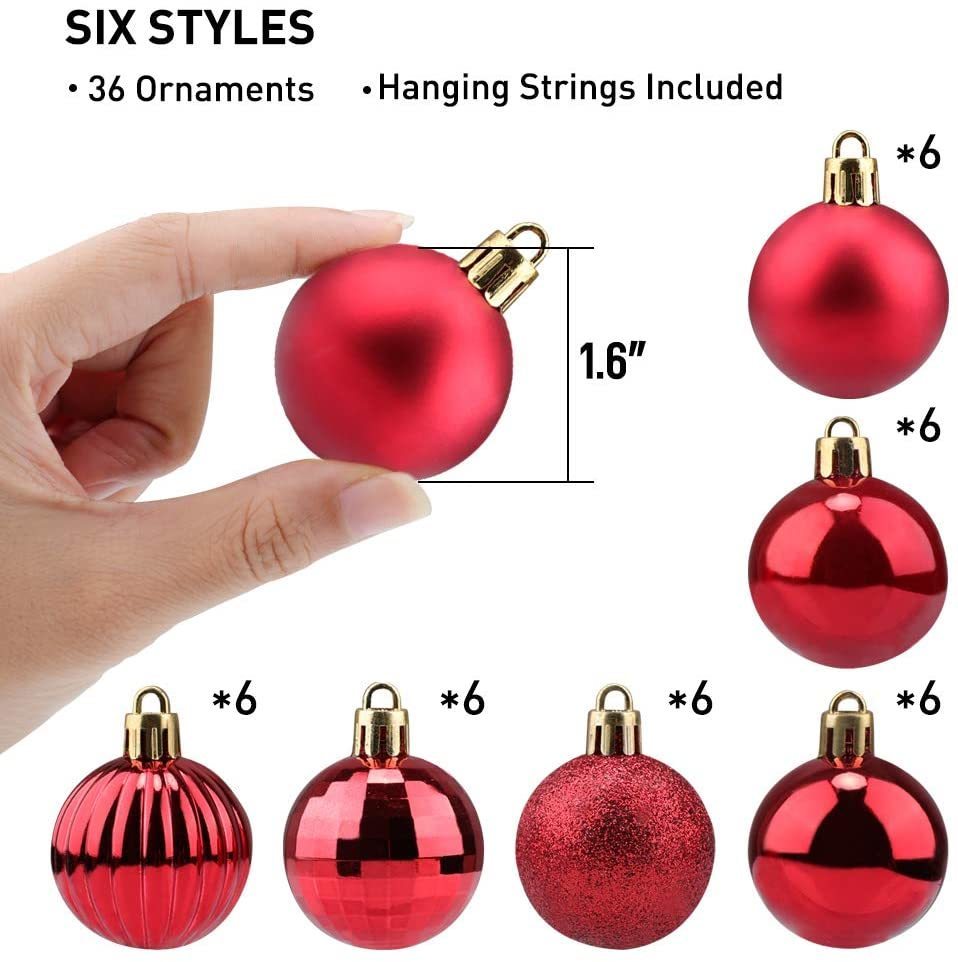 Décorations de Noël / Set Ornements de Noël à paillettes Boules de Noël en plastique Boule suspendue pour décorations d'arbre de Noël Année 220927