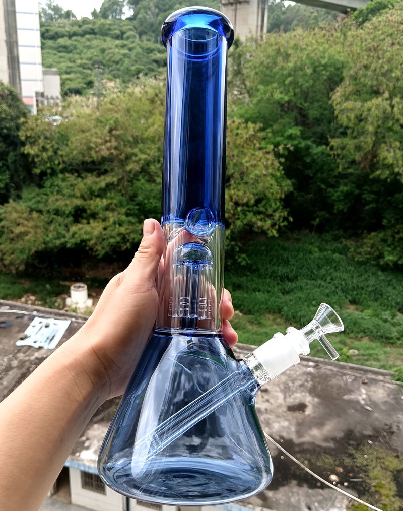 Kolorowe grube szklane fajki wodne Bong 14 cali olej Dab Rigs Shisha fajki