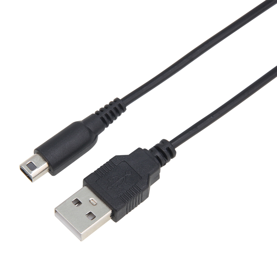 Zwarte kleur 1,2 m USB -laderlaadkabel voor Nintendo 3DS DSI NDSI XL LL LAD LADERDRADGAGE Gegevens Synchronisatie Draad