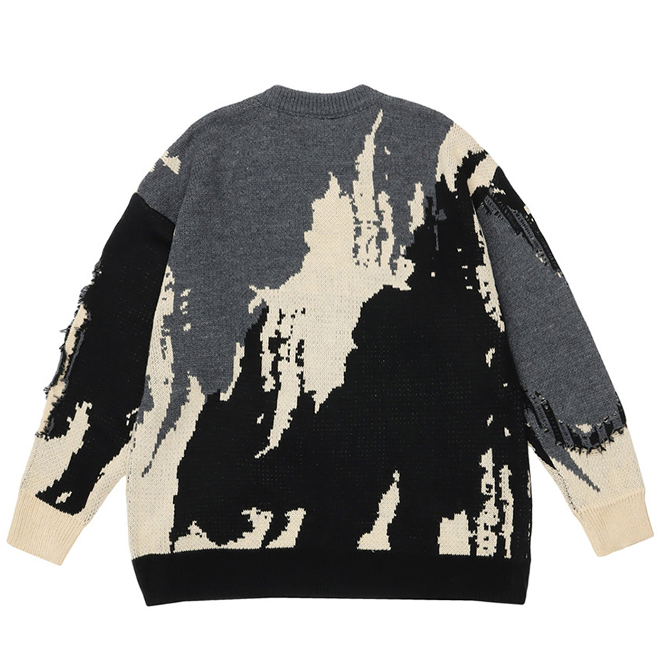 Мужские свитеры панк -вязаные свитера Мужчины. Беспокойные дизайнерские дизайнеры негабаритная уличная одежда Хараджуку осень зимнее хип -хоп.