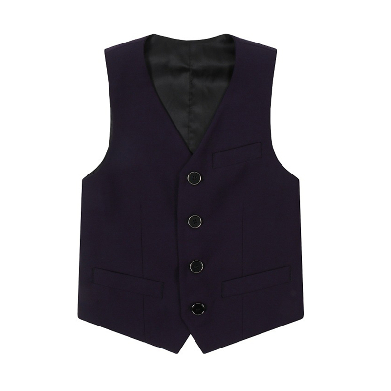 Waistcoat Promotion Children Boys Vests European och American Classics Solid Formal Dress V-Neck Vests för 3-14 år barn Banquet Wear 220927