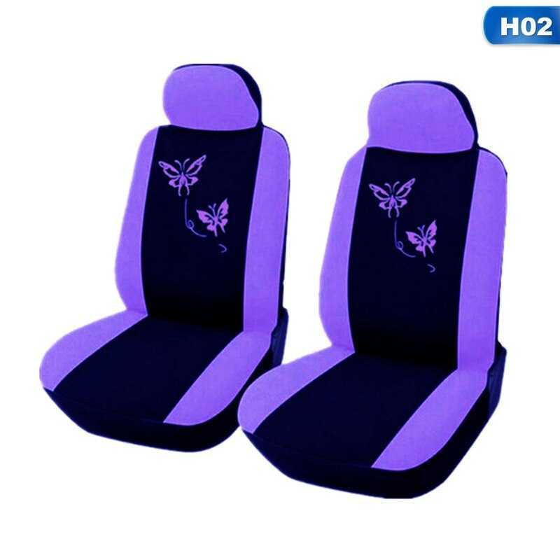 Nieuwe 9/'sautostoelhoes kussen universele auto's stoel interieur trim universele covers borduurstijl roze paars