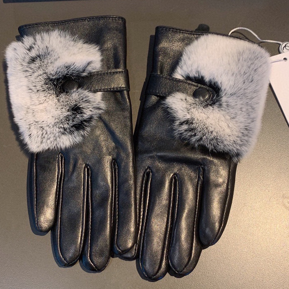 CH designer gants en cuir gant dames en peau de mouton fourrure de lapin mitaine d'hiver pour les femmes réplique officielle contre qualité européenne siz291d