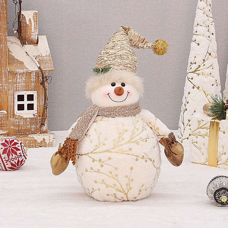 Décorations de Noël Décoration de Noël 60/50/26cm pour la Maison Courte Peluche Bonhomme de Neige Mignon Poupée pour Centre Commercial el Fenêtre Décorations d'arbre de Noël 220927