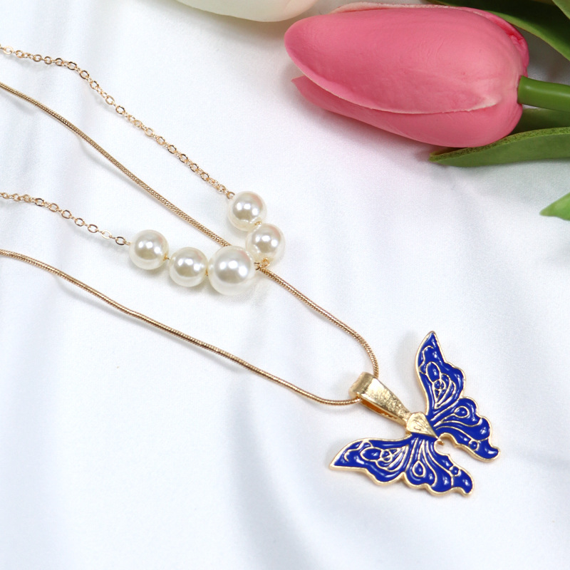 Perle goutte à goutte huile papillon princesse cristal collier bouddha Couples copines mode bijoux accessoires cadeaux