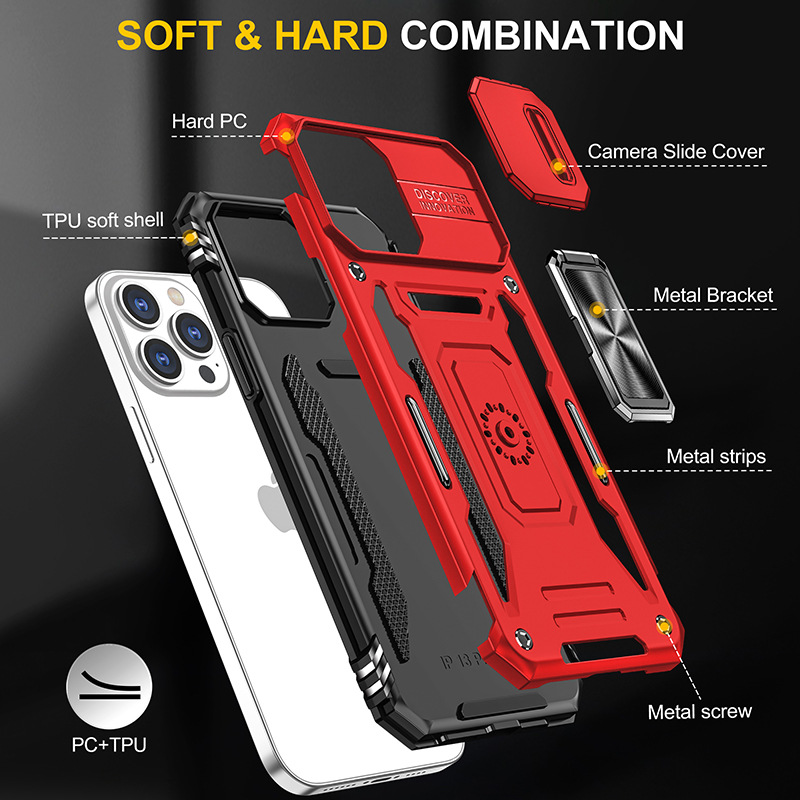 Case di telefono dell'armatura pesante iPhone 14 Pro Max Samsung Galaxy S23 Plus Ultra S22 Google Pixel 7 Moto Edge 30 Ring Holder Magne1219491