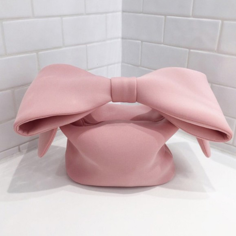 Evening Bags Spring Summer Woman Personality Pink Color Spliced Bow Many Wear Methods Handbag All Match Clutch Cute 220927