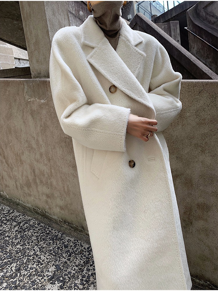 Womens Fur Faux Highend Cashmere Overcoat Midlength Winter Thicked Su Li Alpaca Fleecefiber Coat 220927