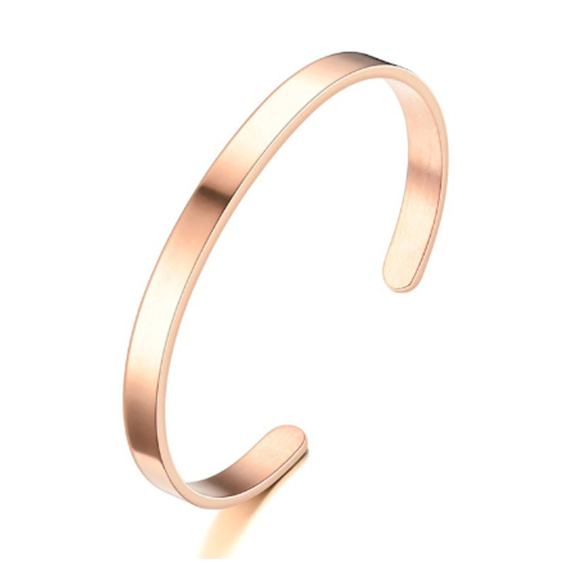 Mode 6 mm dunne manchet armband 316L roestvrij staal gladde open ring c armband voor vrouwen heren polsband armbanden liefhebbers sieraden