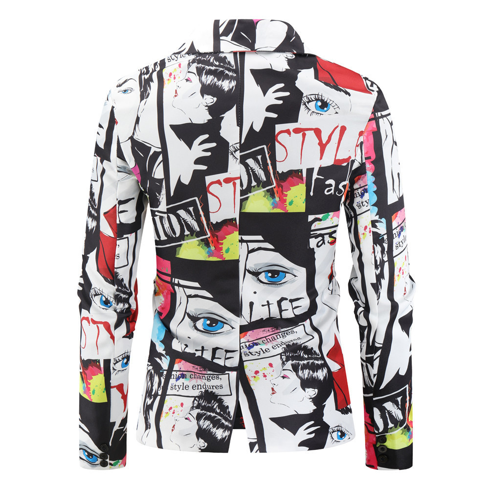 Mens Suits Blazers Fashion Party Coat Casual Slim Fit Blazer Buttons 3D Floral Print Painting Jacket Men 220927