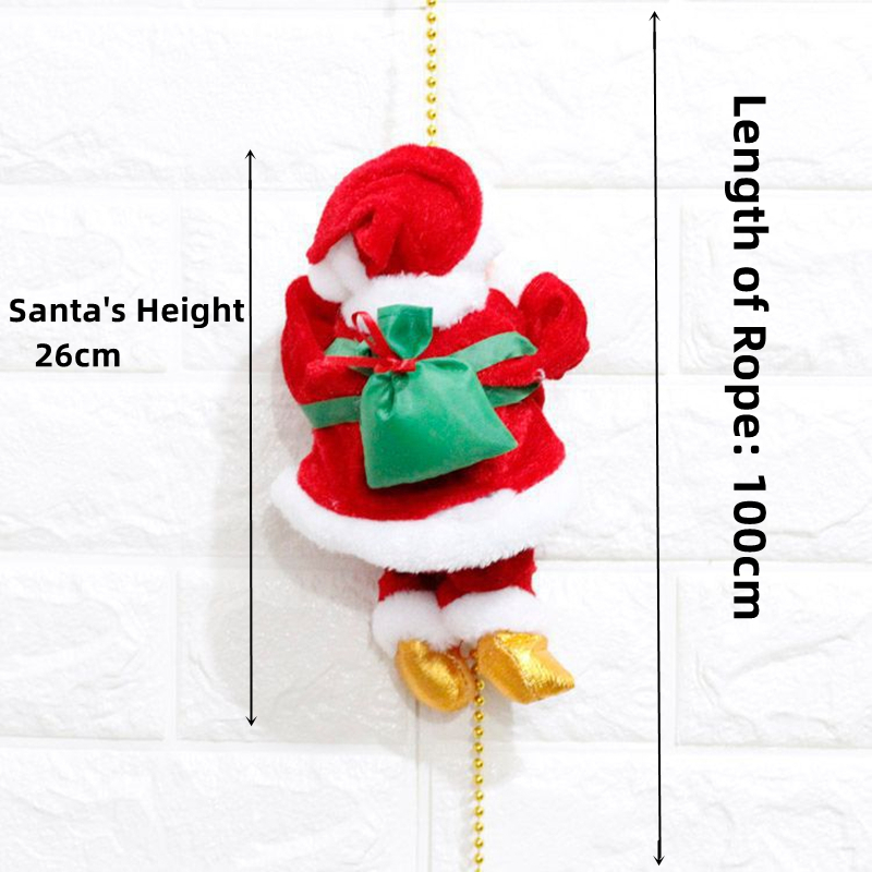 Julleksak levererar Electric Santa Claus Climbing Ladder Rope med Music fallskärmshoppning Musikleksaker Tree Home Decor Presents for Boy Girl 220924