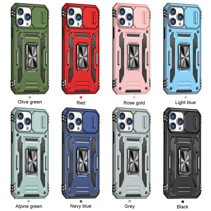 Heavy Duty Armor Phone Cases For Iphone 15 Pro Max Samsung Galaxy S24 Plus Ultra A55 Google Pixel 8 7A Ring Holder Magnetic Camera Protection Covers