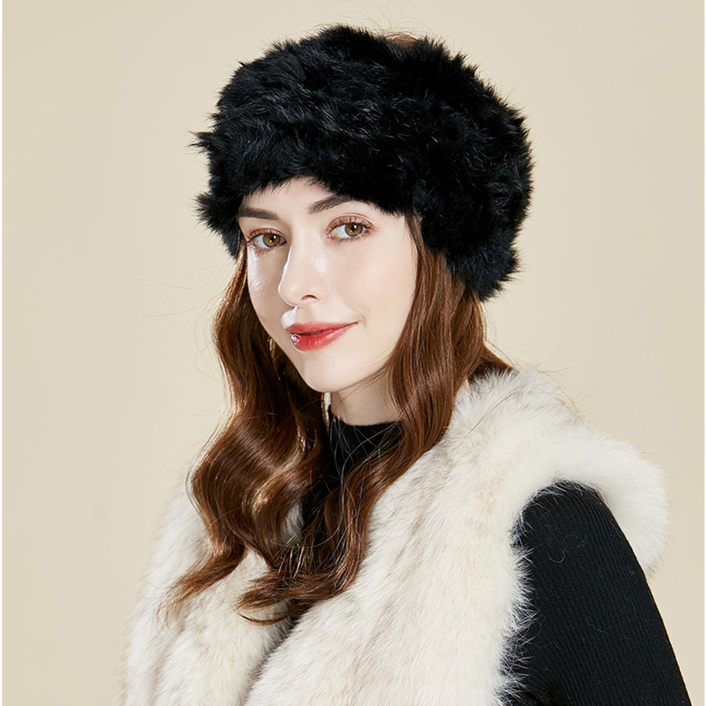 Headbands 100 Rabbit Fur Accessories Heavy Snow Outdoor Womens Hair Band ColdProof Headband Winter FS006 2209275629713