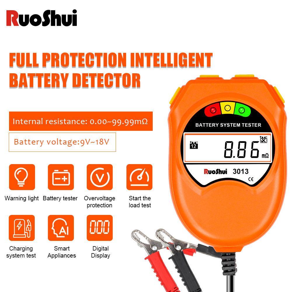 Instruments 12 Volt Vehicles Lead Acid Battery Capacity Tester Battery Testing Equipment Ruoshui 3012/3013