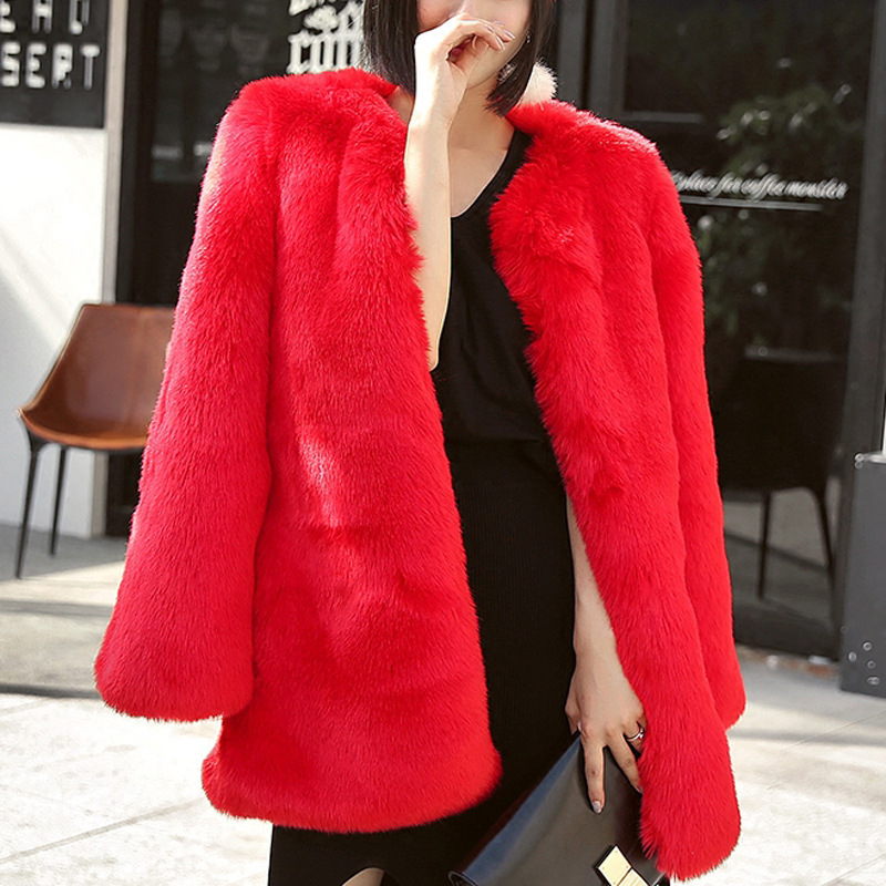 Women's Fur Faux Winter Warm White Coat Women Long Sleeve Pink Luxury Elegant Fluffy Fake Rabbit Blazers Outfits Fashion Streetwear 220927