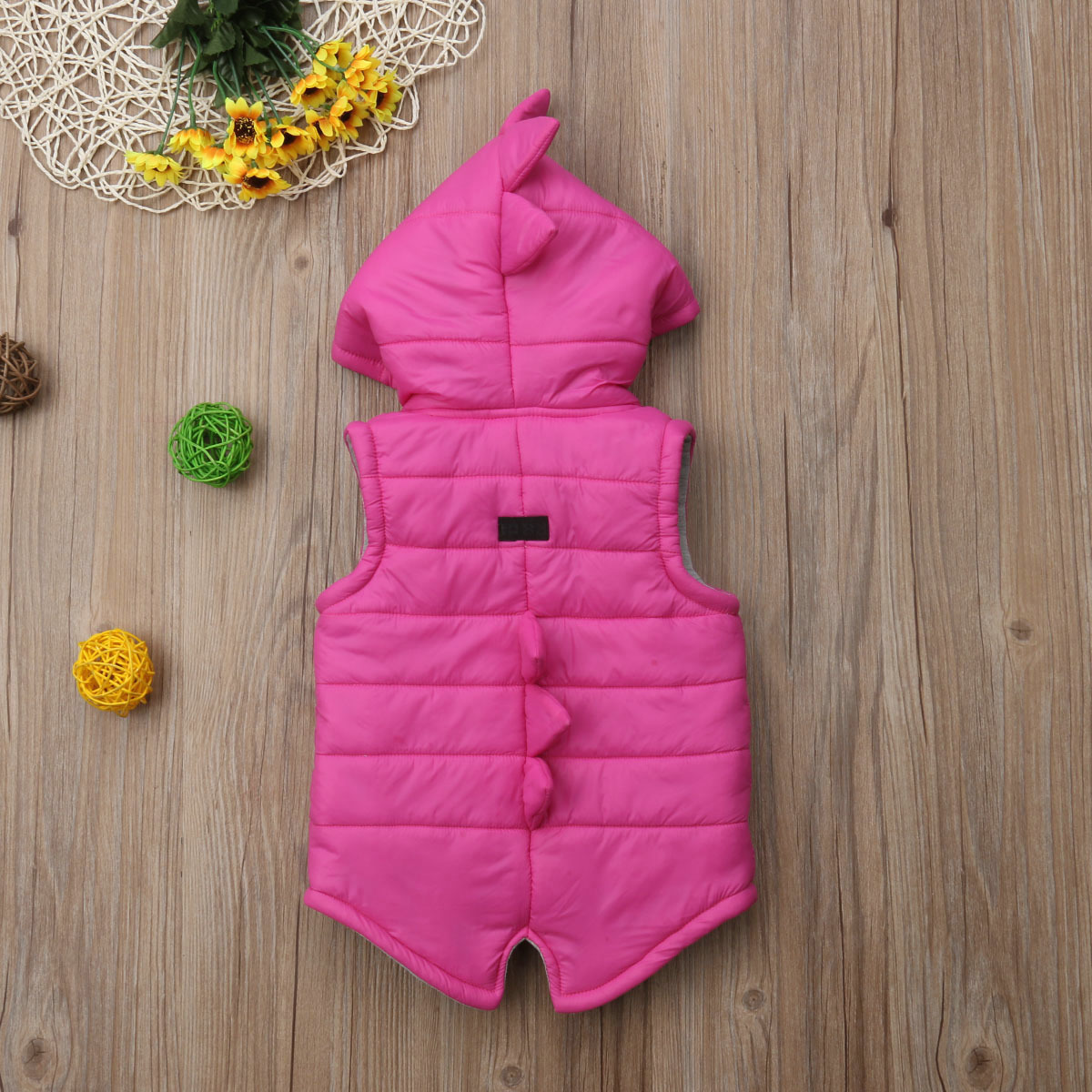 Gilet belle bébé fille chaud dinosaure manteau à capuche mignon enfant sans manches veste chaude vêtements d'extérieur fermeture éclair automne gilet gilet hiver 220927