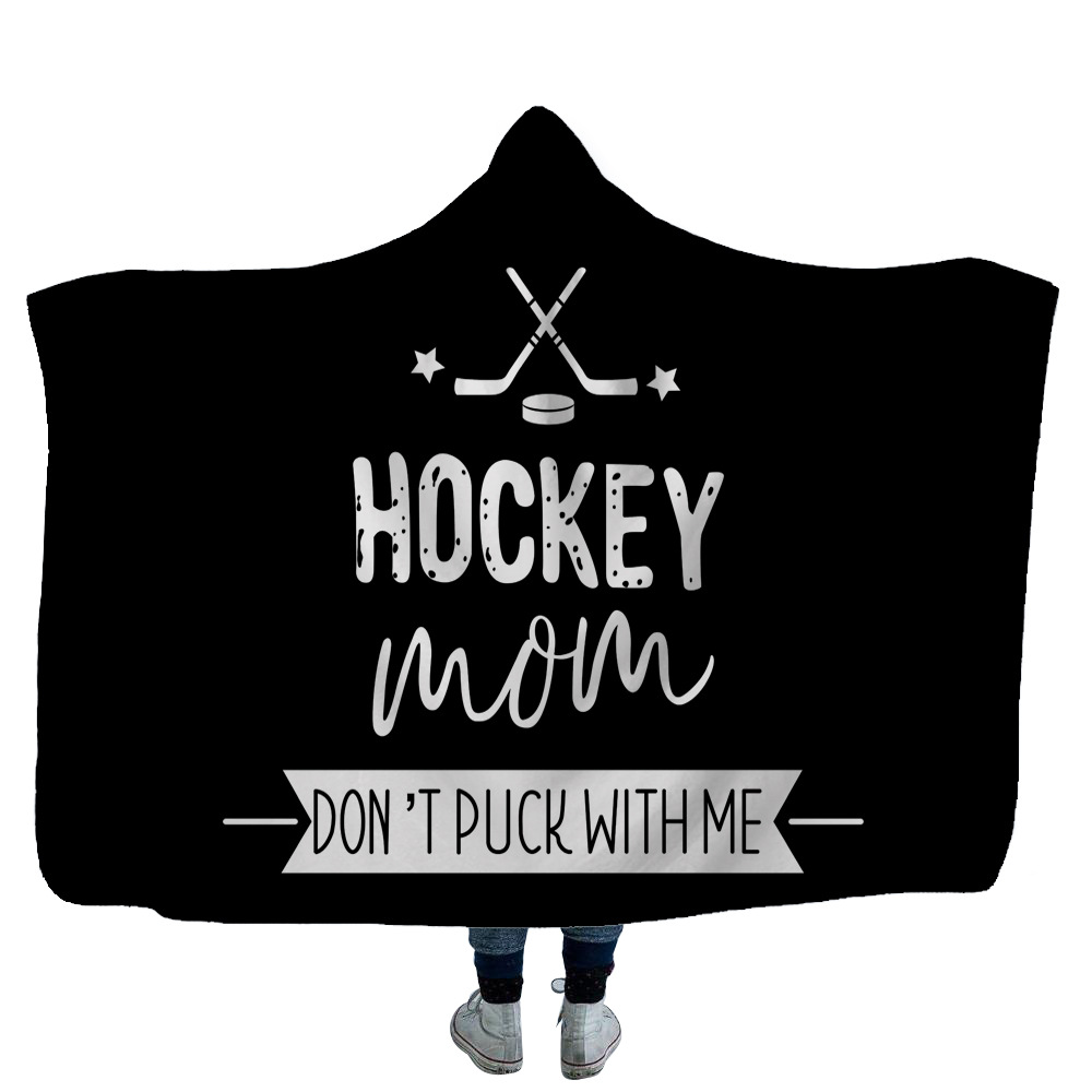 Hockey huva filtar plysch sherpa filt xmas 3d tryckt kappa kappa fleece mjuk vinter svaddling sängkläder täcke tupplur wraps p0927