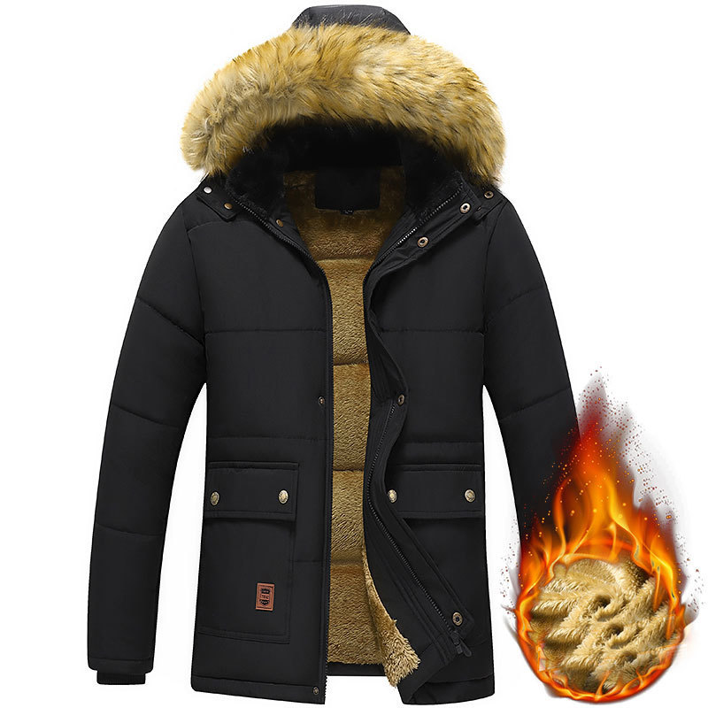 Mens Down Parka Thick Warm Winter Parka Uomo Fleece Hooded Men Winter Jacket Coat Giacche cargo militari Mens Plus Size 8XL Velvet Warm Coat 220927