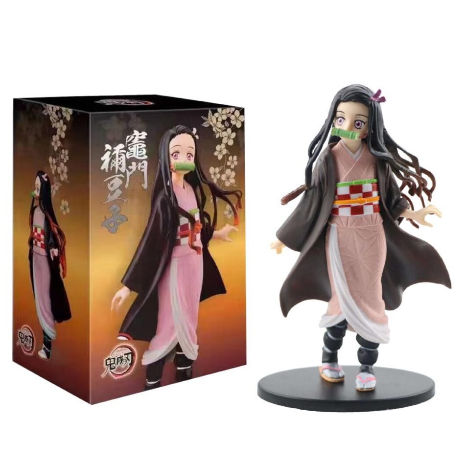 Anime manga anime 16 cm demon slayer kimetsu no yaiba figur kamado tanjirou action figur agatsuma zenitsu nezuko krigare pvc modell leksaker 220923