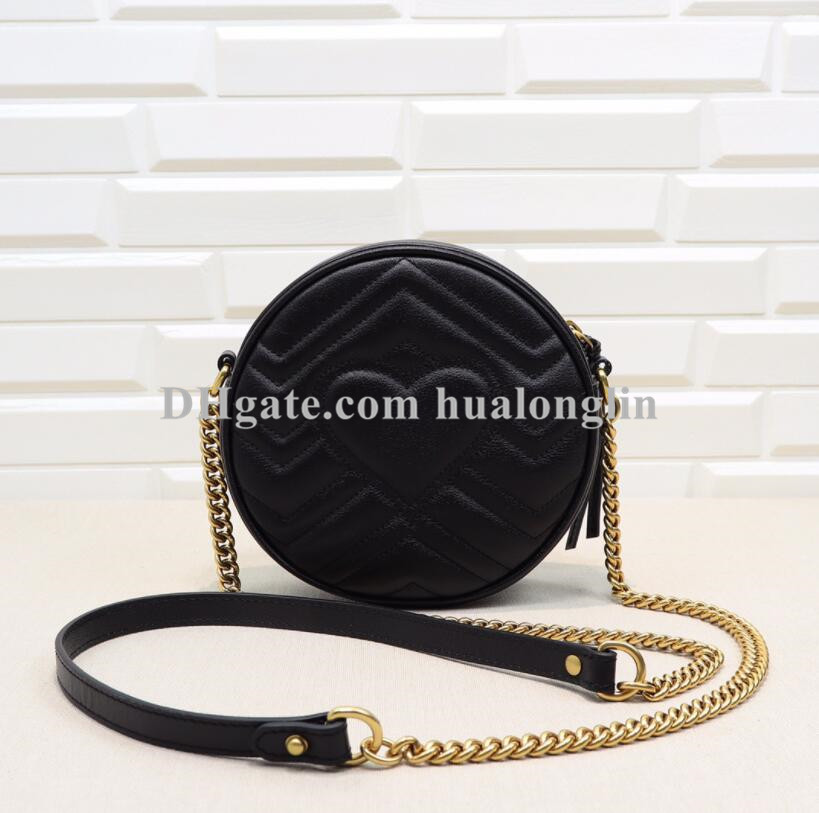 Diseñador Bolsa redonda Mujer bolso Mutshutch Damas Tarjetas para niñas Soportista Teléfono Cross Cross Cross Genuine Leather Original Box Quality186s