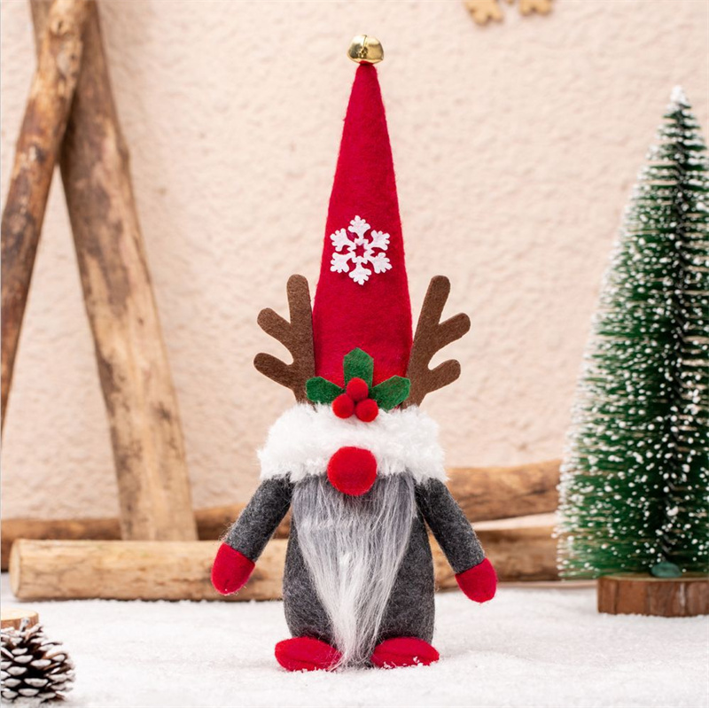 Kerst eland Gezichtsloze oude man Doll Gnomes Antlers Dwarf Christmas Decor Gifts