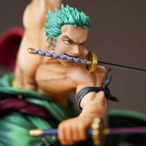 Аниме манга 10 см. Рисунок GK Roronoa Zoro ThreeBlade Samaximum Статуя Статуя модель модели Kid Toy 220924