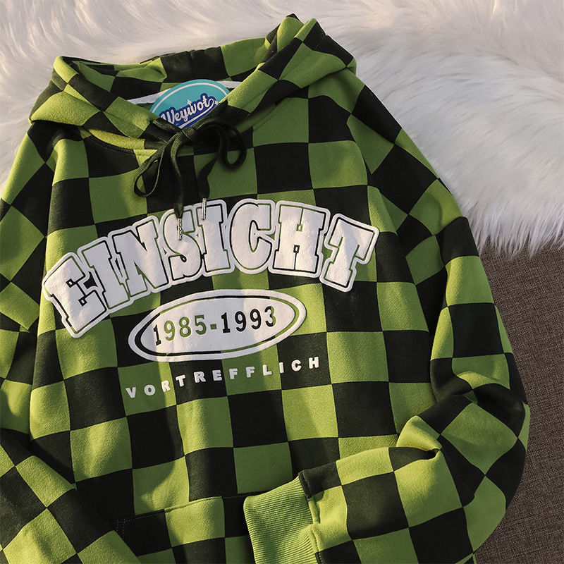 Kvinnors hoodies tröjor brev tryckta streetwear green hoodie y2k hip hop sweatshirt koreansk mode punk sportrock longsleeve casual pullover hooded 220926