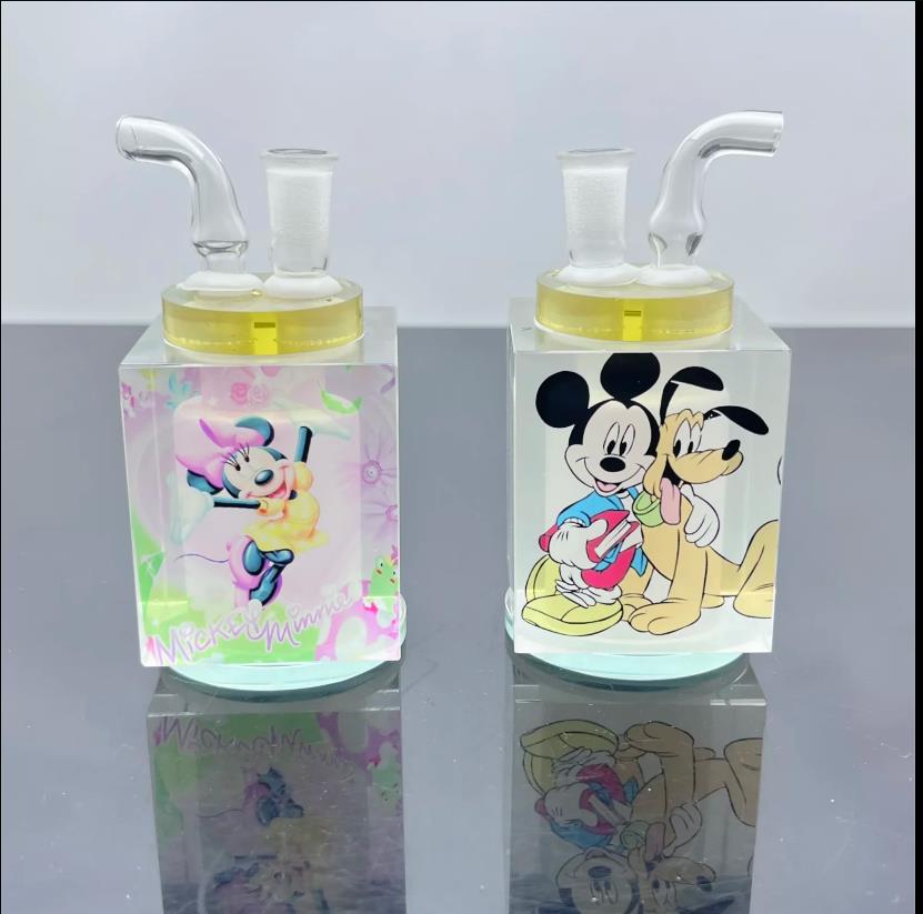 Smoking Pipes Cartoon Crystal Cigarette Pot Full Set of Accessories Pipe Water Pipes Oil Rig Glass Bowls Burn