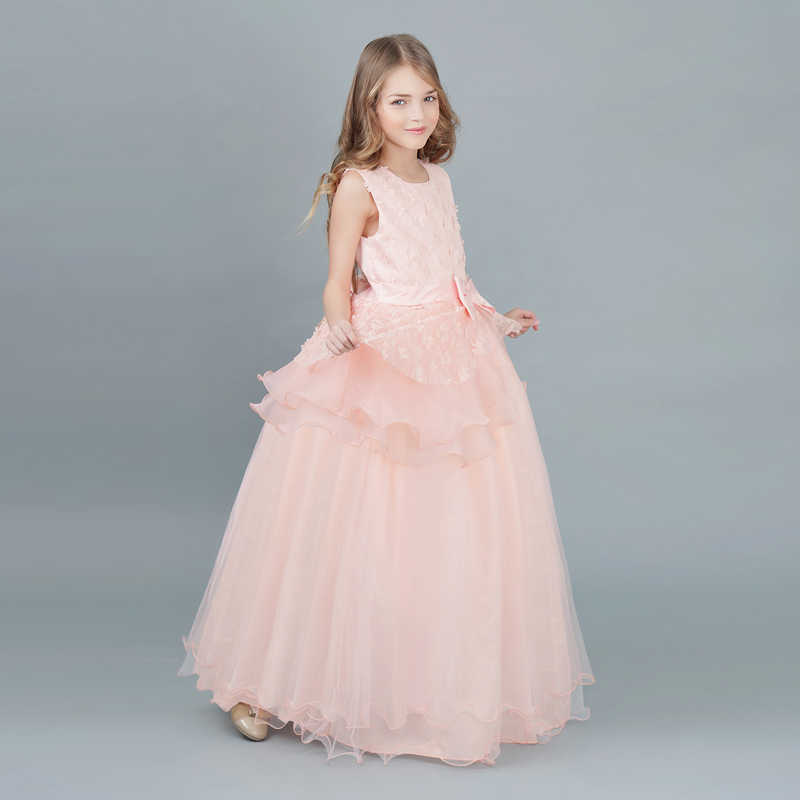 Girl039s robes enfant robes de mariée pour filles élégante fleur princesse longue robe bébé fille robe de noël vestidos infantil Si9826525